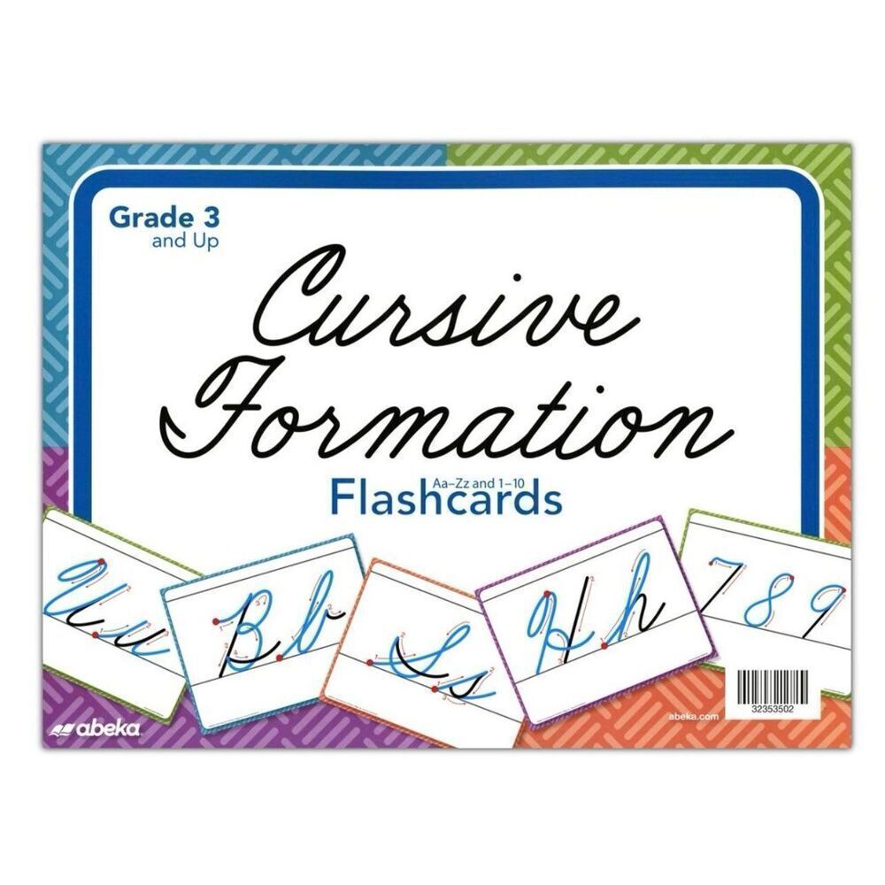 New in Package Abeka Homeschool Cursive Formation Flashcards Grades 3 and Up
